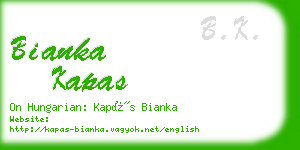 bianka kapas business card